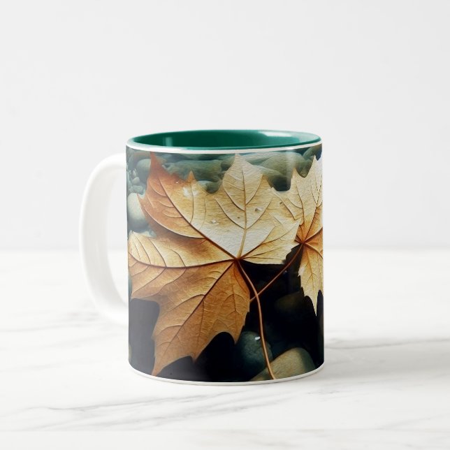 Löv på floden Två-Tonad mugg (Framsida vänster)
