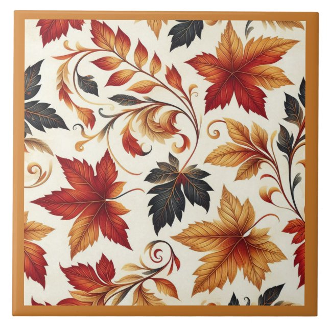 Löv på hösten kakelplatta (Framsidan)