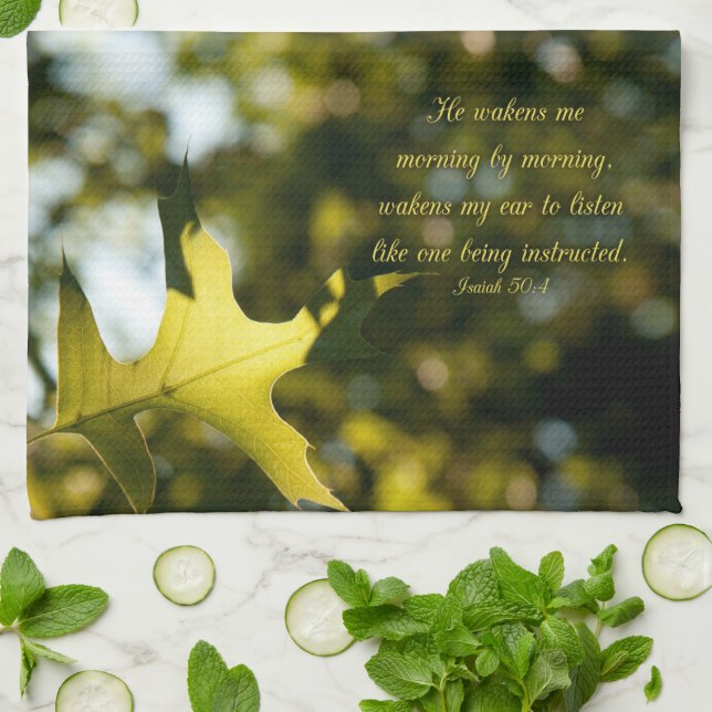 Löv på morgonen solljusskild från Isaiah Kökshandduk (Vikta)