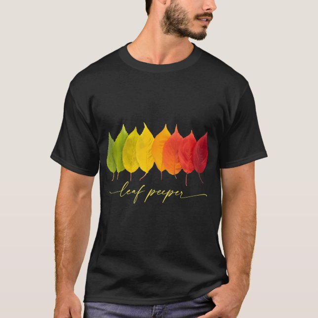 Löv Peeper Höst löv Fall Löv Färg Shades T Shirt (Framsida)