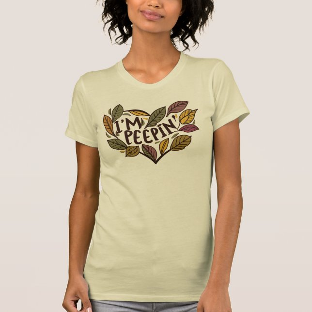 Löv Peeping Fall Foliage Löv Funny Löv Peeper T Shirt (Framsida)