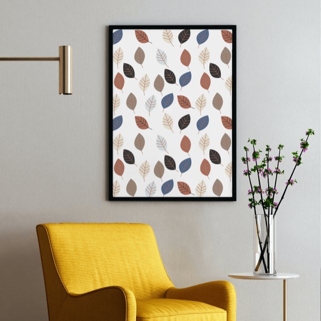 Löv Retro Höst färger Mönster Poster (Skapare uppladdad)