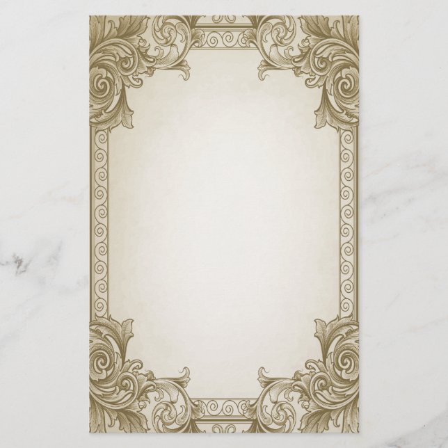 Löv Scrollsar - Brown Brevpapper (Framsida)