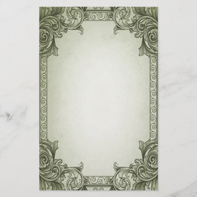 LÖV SCROLLSAR - GRÖNT BREVPAPPER (Framsida)