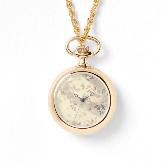 Löv, Shadows och Little Flowers Necklace Watch Armbandsur (Framsida)