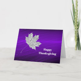 Löv Silver Foil Graphic Thanksgiving Helgkort