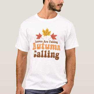Löv sjunker hösten för att anropa Pumpkin T Shirt
