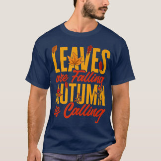 Löv sjunker hösten för Pumpkin Hallo T Shirt