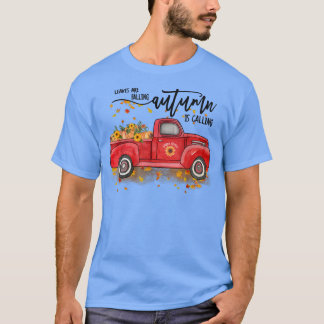 Löv sjunker hösten, hösten röd t shirt