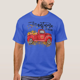 Löv sjunker hösten, hösten röd t shirt