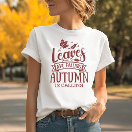 Löv sjunker hösten ner t shirt