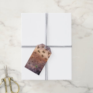 Löv som faller under hösten Mönster Presentetikett