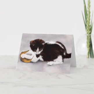 Löv som leker kattungen kort