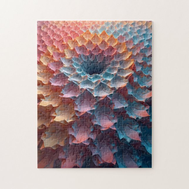 Löv som mönster i pastellform pussel (Vertikal)