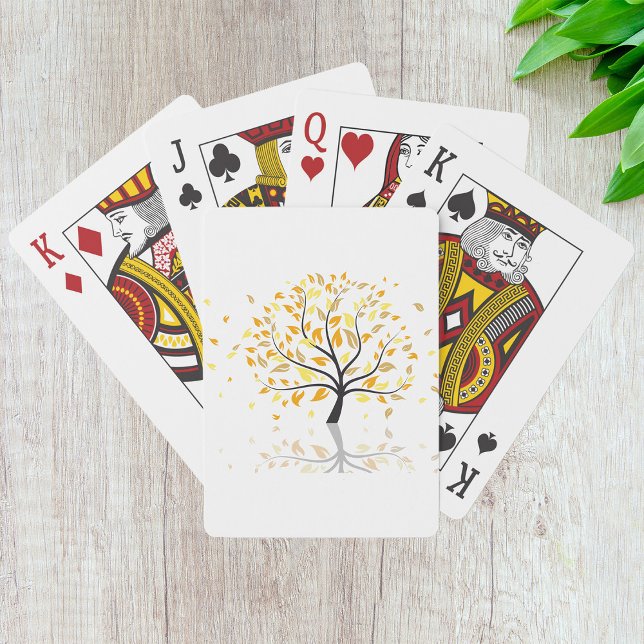 Löv som sjunker från Träd Casinokort (Skapare uppladdad)