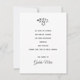 Löv Star av David Jewish Sympathy Cards OSA Kort