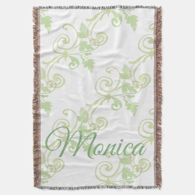 Löv Swirl Anpassningsbar Filt (Framsidan Vertikal)