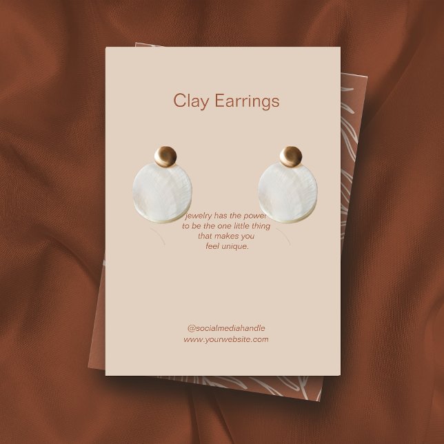 Löv Terracotta Jewelry Earring Visning Card Visitkort (Skapare uppladdad)