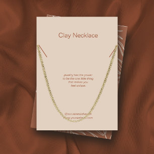 Löv Terracotta Jewelry Necklace Visning Card Visitkort