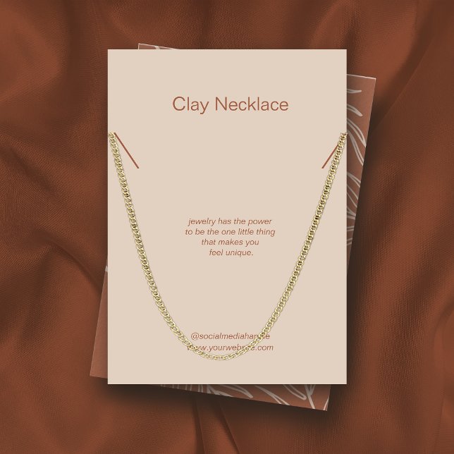 Löv Terracotta Jewelry Necklace Visning Card Visitkort (Skapare uppladdad)