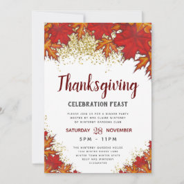 Löv | Thanksgiving Middagskväll Inbjudningar