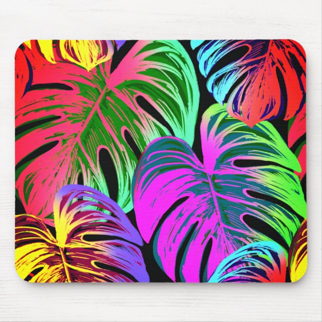 Löv Tropical Mönster Mouse Pad Musmatta (Framsidan)