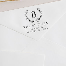 Löv Utandning Initial Returadress Frimärke Självfärgande Stämpel