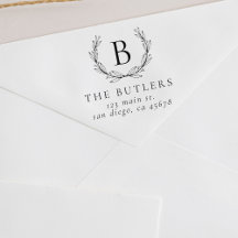 Löv Utandning Initial Returadress Frimärke