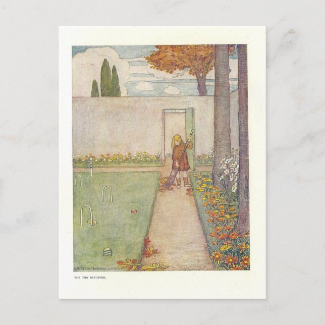 Löv Vintage Illustration vykort (Framsida)