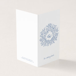 Löv vita blå bröllop-riktningar kort