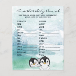 Lova Baby Penguins Baby djur Namn-spel Flygblad