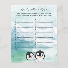 Lova Baby Penguins Baby Namn Tävling-spel Flygblad