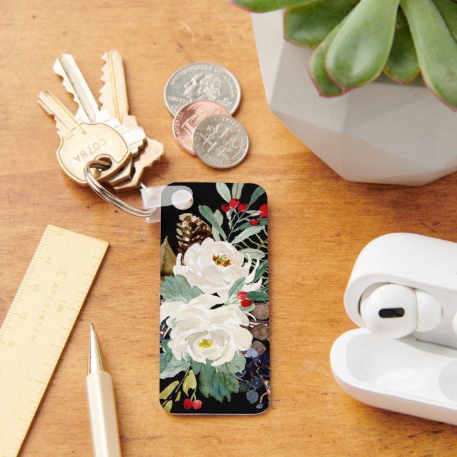 Lova Blommigtar Aluminium Rectangle Keychain Nyckelring (Skrivbord)