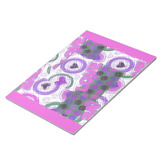 Lova Kärlek Heart Motif Art-utskrift Anteckningsblock (Vinklad)