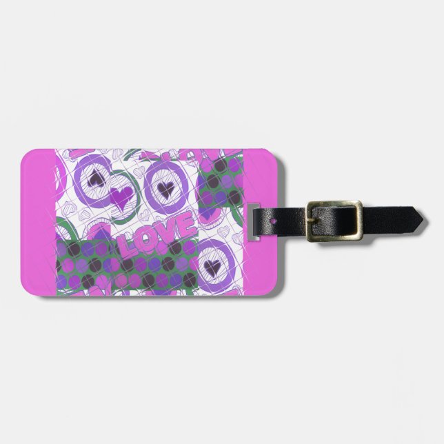 Lova Kärlek Heart Motif Art-utskrift Bagagebricka (Horisontell Framsida)