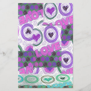 Lova Kärlek Heart Motif Art-utskrift Brevpapper