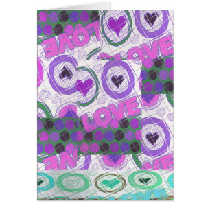 Lova Kärlek Heart Motif Art-utskrift Hälsningskort