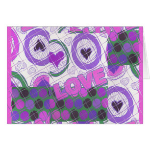 Lova Kärlek Heart Motif Art-utskrift Hälsningskort