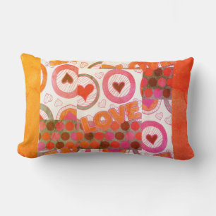 Lova Kärlek Heart Motif Art-utskrift Lumbarkudde