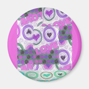 Lova Kärlek Heart Motif Art-utskrift Magnet