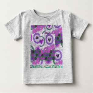 Lova Kärlek Heart Motif Art-utskrift Tee