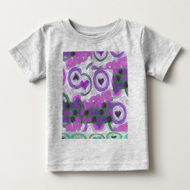 Lova Kärlek Heart Motif Art-utskrift Tee (Framsida)