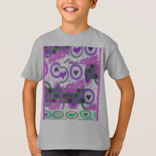 Lova Kärlek Heart Motif Art-utskrift Tee Shirt