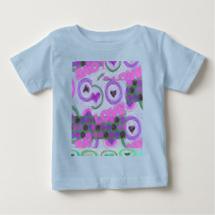 Lova Kärlek Heart Motif Art-utskrift Tee Shirt