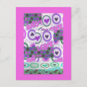 Lova Kärlek Heart Motif Art-utskrift Vykort