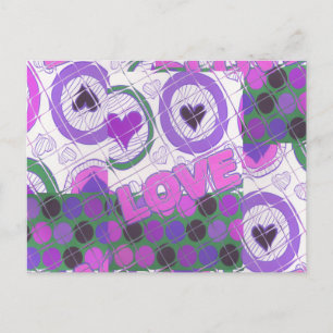 Lova Kärlek Heart Motif Art-utskrift Vykort