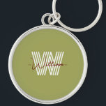 Lova minimalister och Monogramskript med snyggt Rund Silverfärgad Nyckelring<br><div class="desc">En enkel och snyggt utformning med namn i familjen.</div>