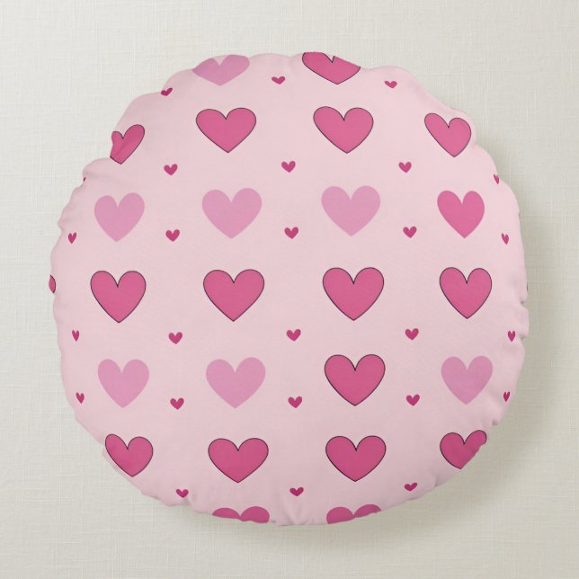 Lova mönster Round Pillow Rund Kudde (Framsidan)