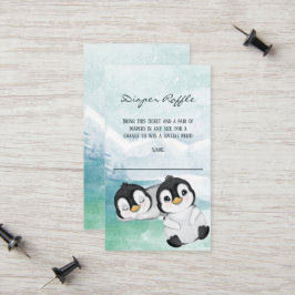 Lova Penguins Baby Shower Diaper Raffle Biljett