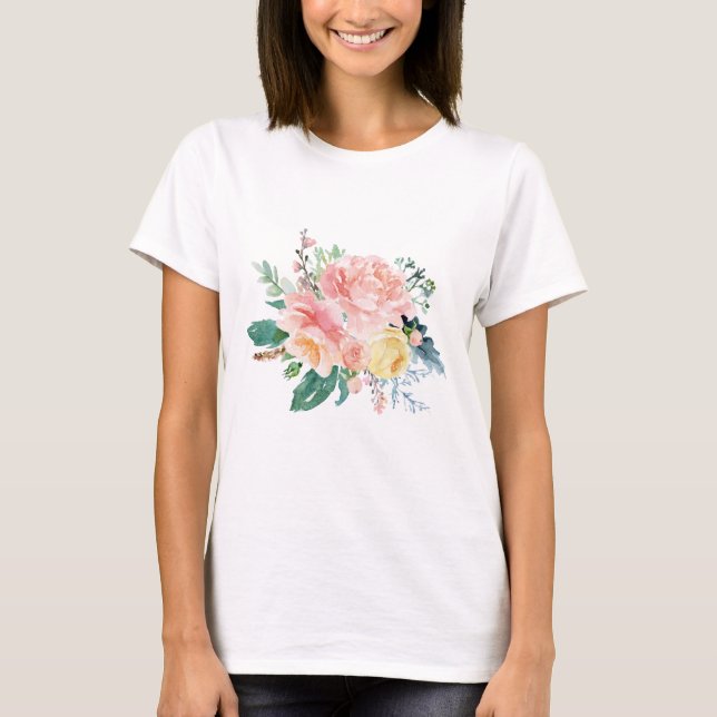 Lova Peony Bouquet T Shirt (Framsida)